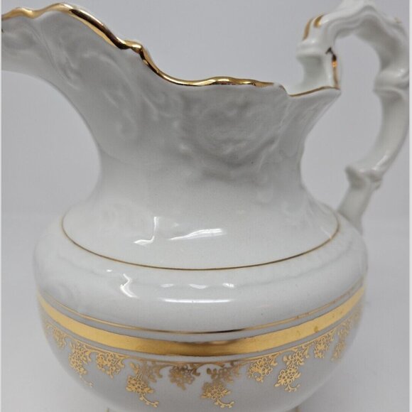 Antique 19th Century Wash Pitcher Burford Bros Pottery Porcelain E Liverpool OH - Picture 8 of 8